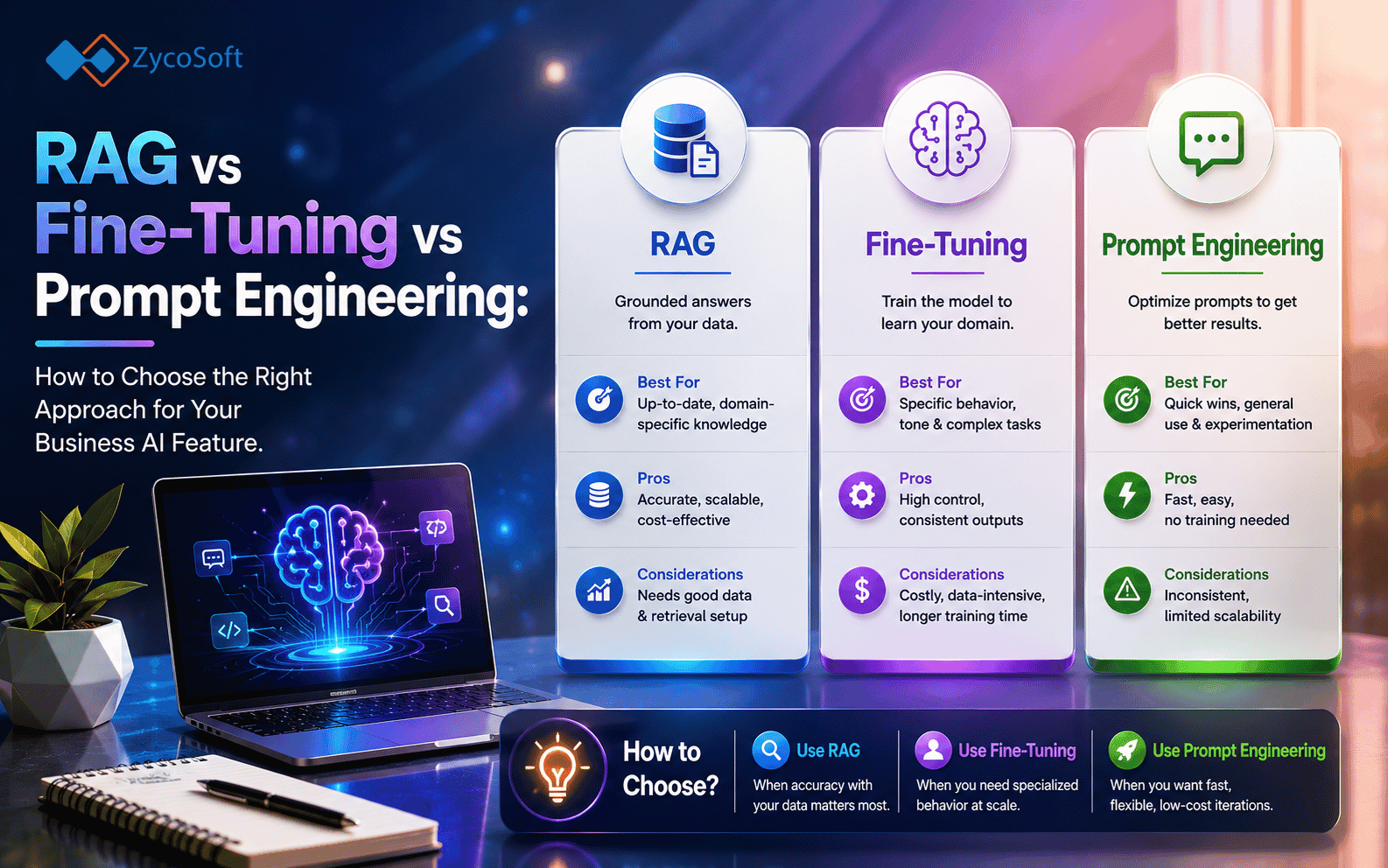 RAG vs Fine-Tuning vs Prompt Engineering: How to Choose the Right Approach for Your Business AI Feature