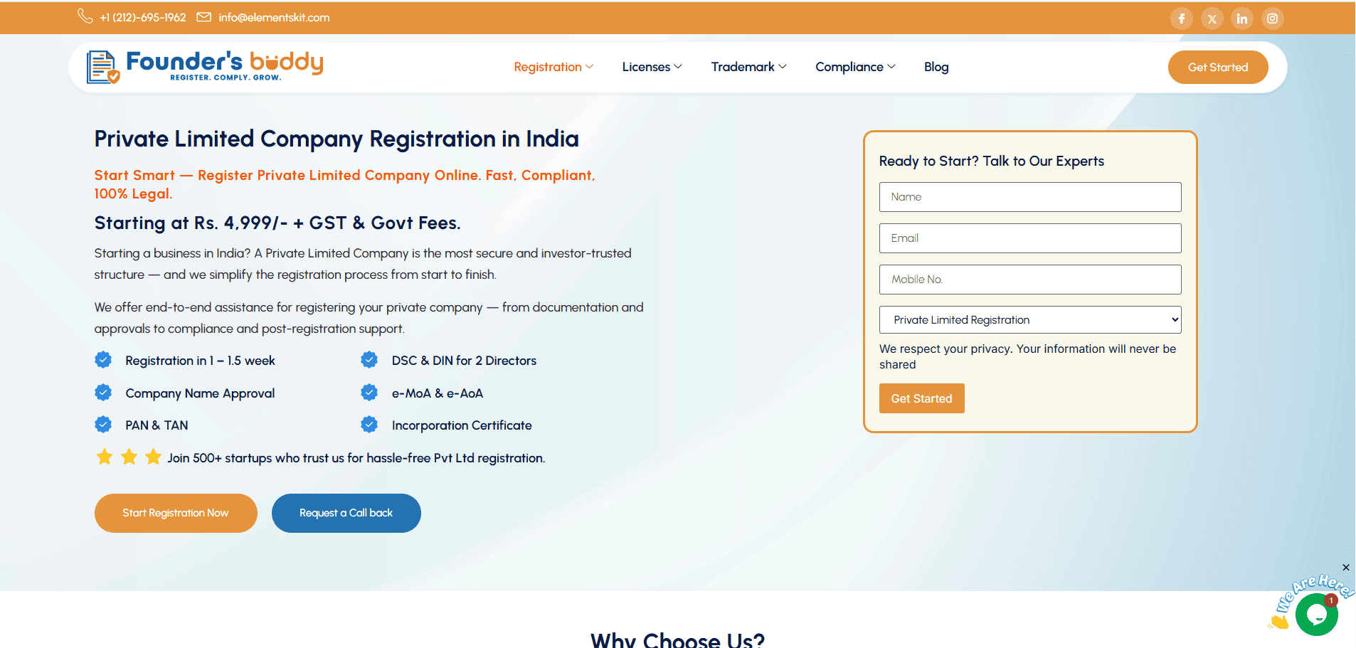 Founder Buddy WordPress Elementor Business Services Website for Entrepreneurs screenshot