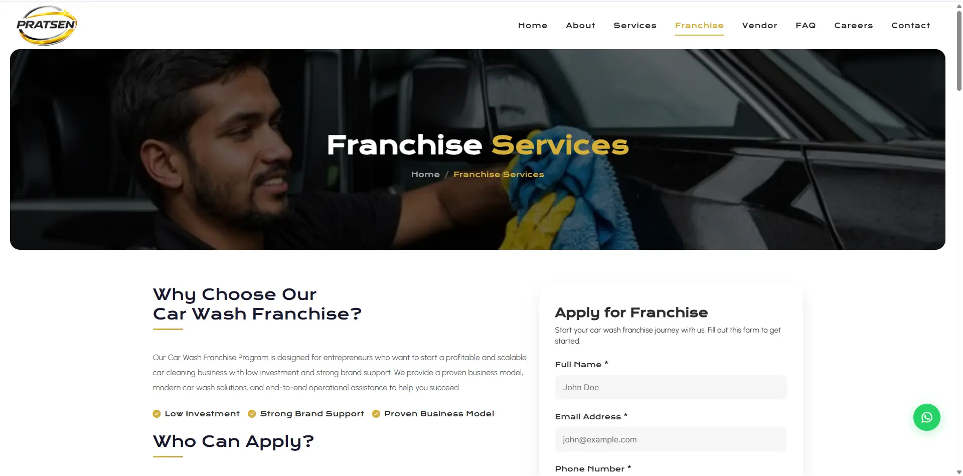Operations automation platform for Pratsen doorstep car care screenshot