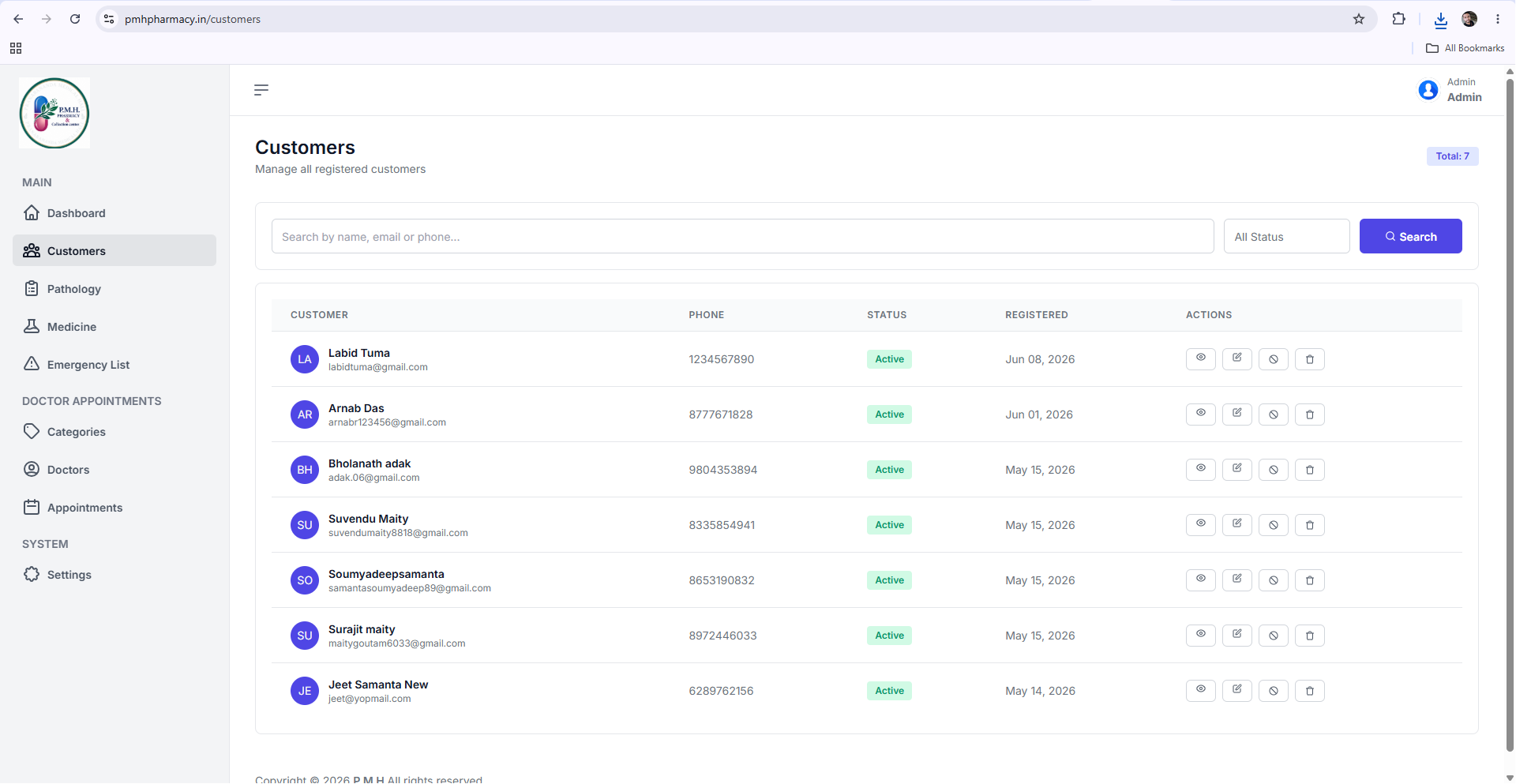 Unified pharmacy & healthcare platform admin panel + patient mobile app screenshot