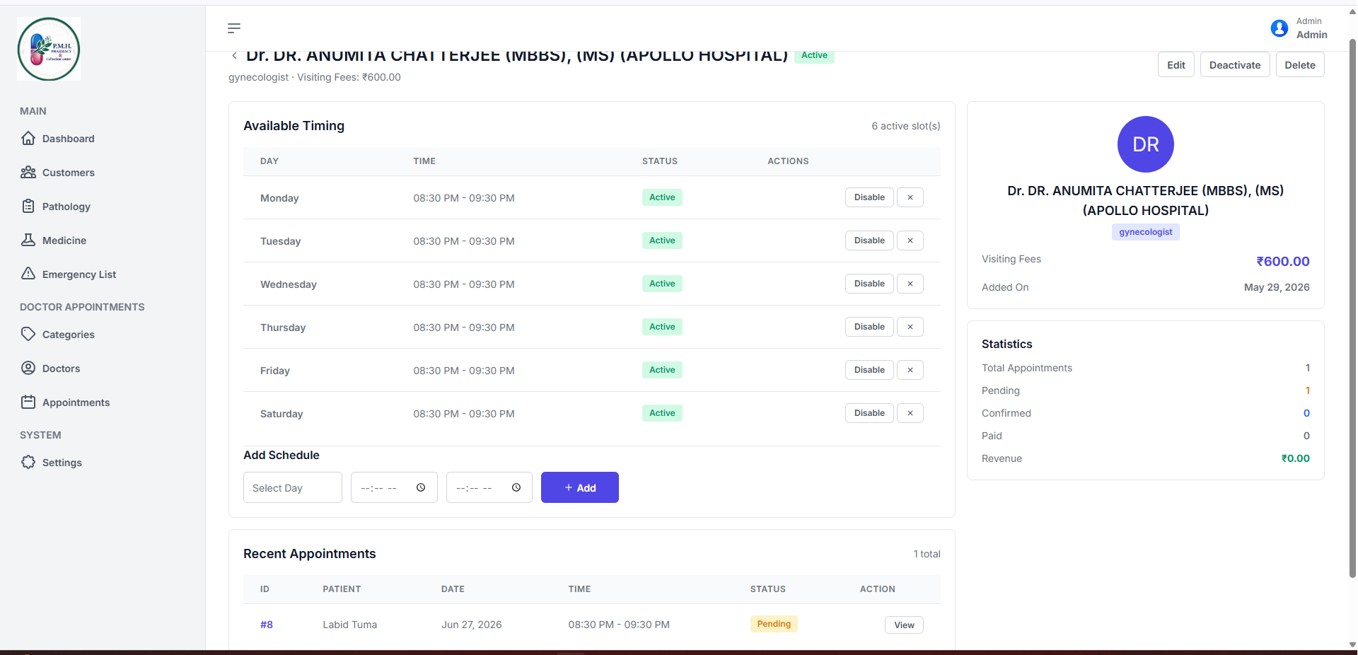 Unified pharmacy & healthcare platform admin panel + patient mobile app screenshot