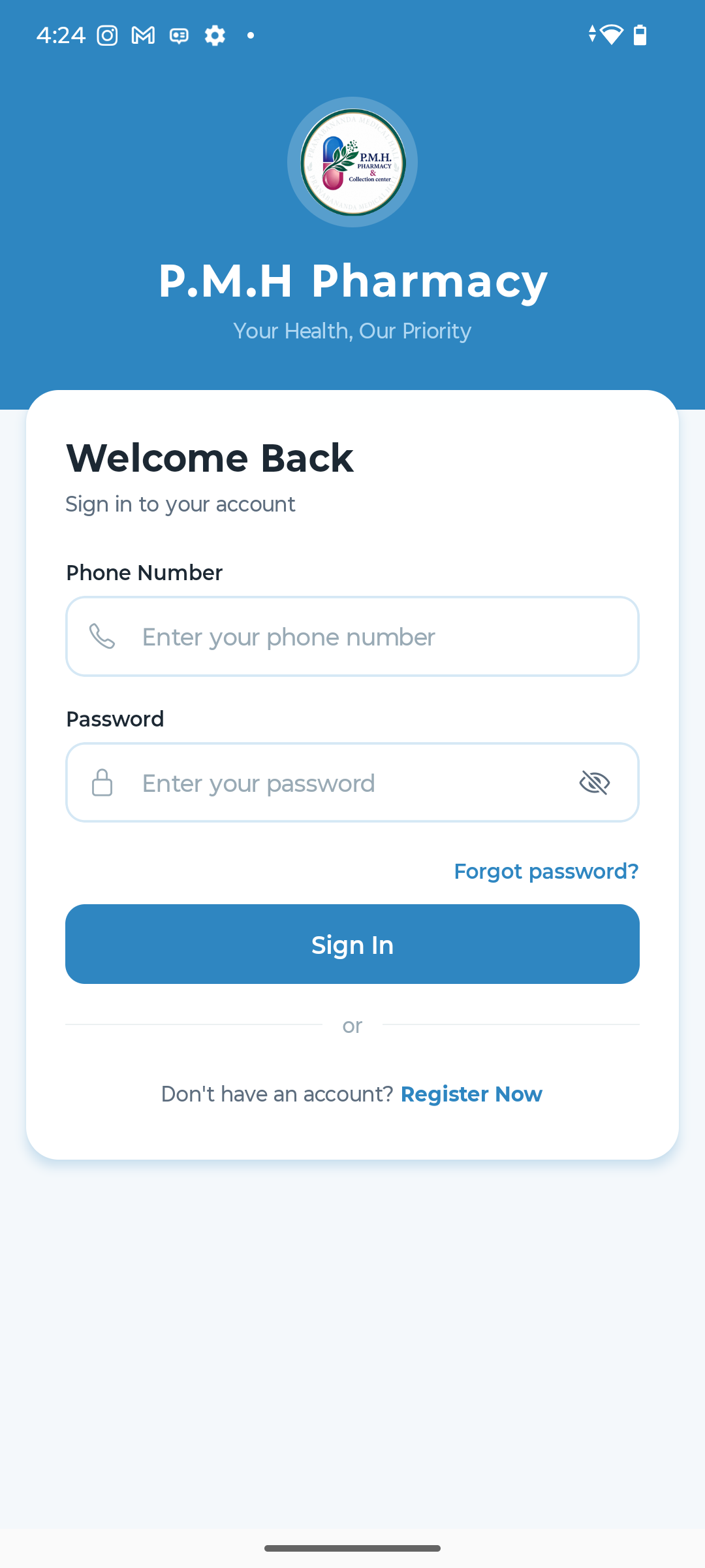 Unified pharmacy & healthcare platform admin panel + patient mobile app screenshot