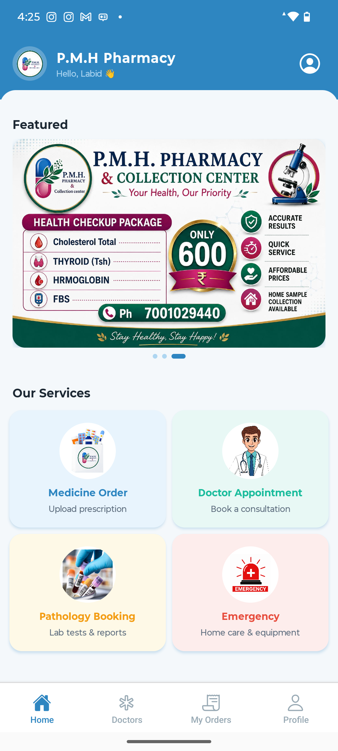 Unified pharmacy & healthcare platform admin panel + patient mobile app screenshot